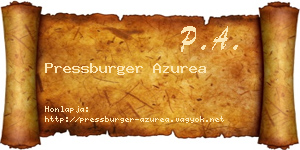 Pressburger Azurea névjegykártya